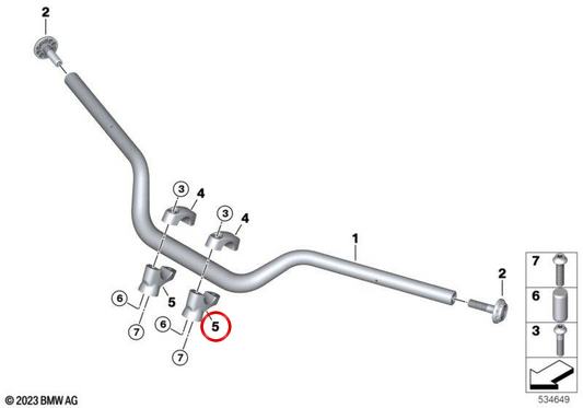 Untere Klemmbrücke Lenker OEM 32717107962 für BMW Motorrad R 12, R 12 nineT und R 12 nineT A2. Original BMW Motorrad.