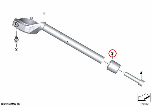 Contrappeso manubrio nero OEM 32717717827 per moto BMW HP4 K42, S 1000 RR K46. Originale BMW Motorrad