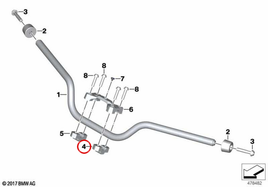 Elevatore manubrio sinistro 15 mm argento OEM 32718357485 per moto BMW F 750 GS e F 800 GS Originale BMW Motorrad