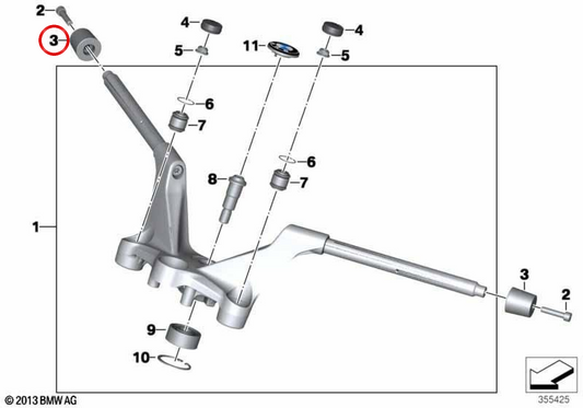 Contrapeso de manillar cromado OEM 32718386496 para motos BMW R 1200 RT, R 1250 RT. Original BMW Motorrad.