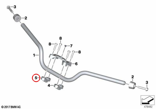 Elevatore manubrio destro argento 15 mm OEM 32718569750 per moto BMW F 750 GS e F 800 GS (K80). Originale BMW Motorrad