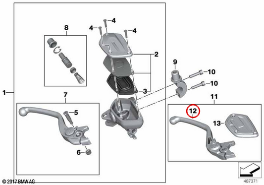 Levier de frein avant Option 719 Shadow OEM 32721542543 pour motos BMW R nineT, R nineT Pure, R nineT Scrambler, R nineT Urban G/S… et plus. Original BMW Motorrad