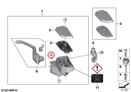 Vite OEM 32721659464 per motociclette BMW R1300GS, R1300GS ADV., R1300RT, R1300R, R1300RS. BMW MOTORAD originale.