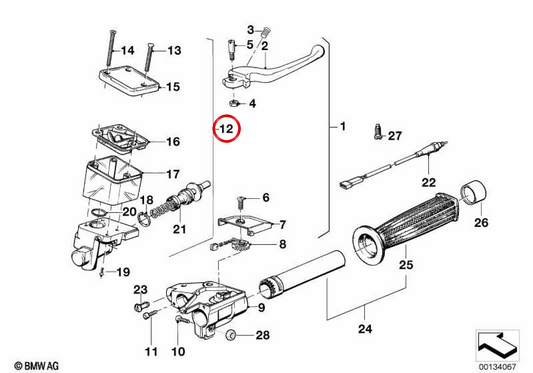 Cylindre avec piston OEM 32722310748 pour BMW Motorrad K100, K75, K75 RT, K100 RS... et plus encore. BMW Motorrad d'origine.