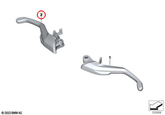 Set leve freno anteriore Enduro nero/argento OEM 32725A76195 per moto BMW R 1300 GS, R 1300 GS Adventure, R 1300 R, R 1300 RS. Originale BMW Motorrad.
