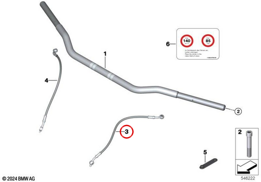 Conducto de embrague OEM 32725B34A58 para motos BMW R 18, R 18 Classic. Original BMW Motorrad.