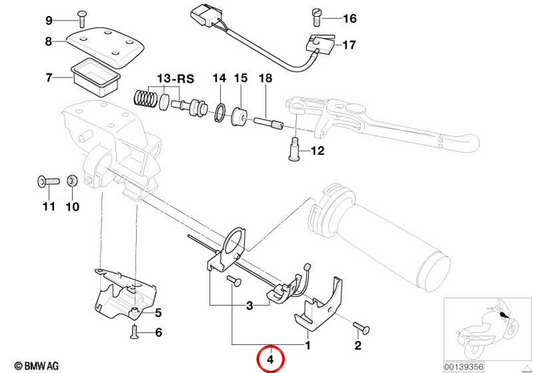 Cable forwarding game OEM 32727682063 for bmw k1200 RS, K1200 LT, K1200 GT (1998-2009) motorcycles. Original BMW Motorrad.