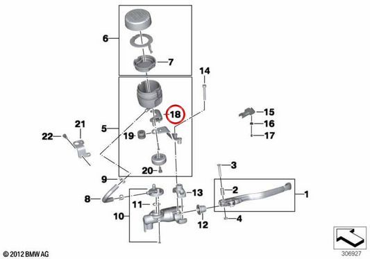 Support de conteneur de compensation OEM 32727719817 pour motos BMW F 650 GS, F 800 GS, F 800 R. BMW Motorrad d'origine.