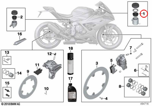 Faltenbalg OEM 32727723282 für BMW Motorrad M 1000 R, S 1000 RR, HP4... und mehr. Original BMW Motorrad.