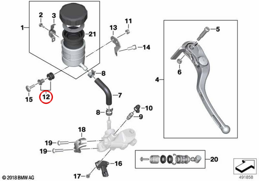Mangueira de borracha OEM 32727727977 para motocicletas BMW M 1000 R, M 1000 RR, HP4, S 1000 RR, S 1000 R e muito mais. Originais BMW Motorrad.