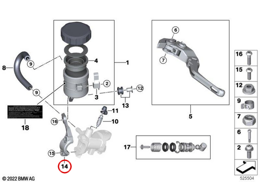 Braçadeira com suporte de tanque OEM 32727923930 para BMW Motorrad M 1000 R, M 1000 XR. Originais BMW Motorrad.