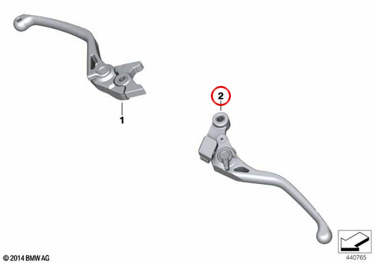 HP Kupplungshebel grau OEM 32728355098 für BMW Motorrad F 750 GS, F 850 GS, F 850 GS Adventure, F 900 GS, F 900 GS Adventure. Original BMW Motorrad