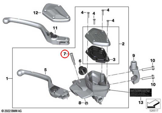 Vis à tête fraisée OEM 32728534340 pour motos BMW R 1200 GS, R 1250 GS, R 1200 RT, R 1250 RT, R nineT, R 18, K 1600 GT, K 1600 GTL, K 1600 Bagger… et plus. Original BMW Motorrad