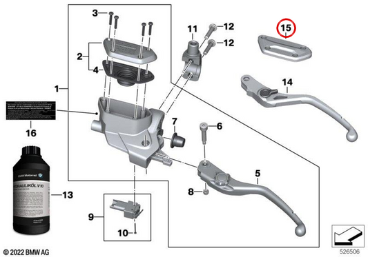 Couvercle de réservoir d’embrayage Option 719 Shadow OEM 32729829326 pour motos BMW R 1250 GS, R 1250 GS Adventure, R 1250 RT, R 1250 R, R 1250 RS… et plus. Original BMW Motorrad