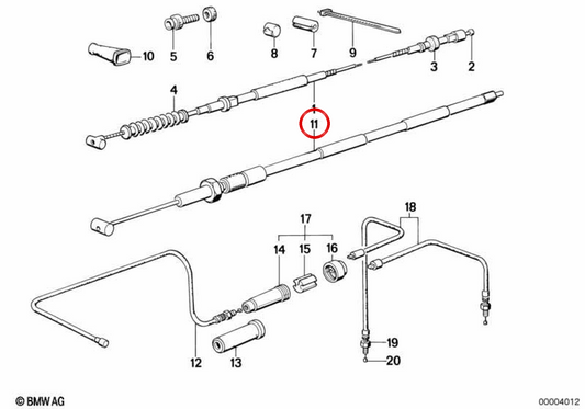 Cable de acelerador OEM 32731454585 para BMW Motorrad (K1200RS, K1200GT). Original BMW.