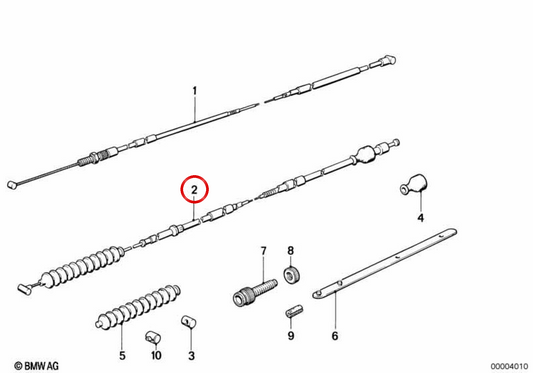 Câble d'embrayage OEM 32732324960 pour motos BMW K75, K100, K1100... et plus. BMW Motorrad d'origine.