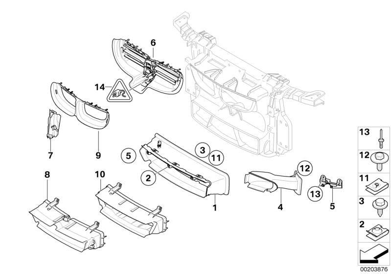 Conducto de aire para freno delantero izquierdo OEM 51747076841 para BMW E87 (118d, 118i, 120d) con cambio manual y automático. Modelos de 2004 a 2007. Original BMW.