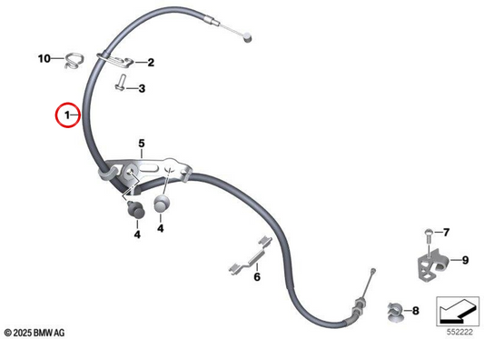 Cavo frizione Bowden OEM 32735A71784 per motociclette BMW F 900 GS, f 850 gs. BMW MOTORAD originale.