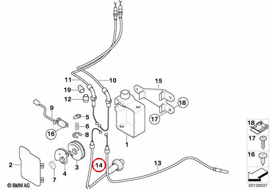 Câble de régulation de vitesse Bowden OEM 32737669428 pour BMW R1200 CL. BMW Motorrad d'origine.