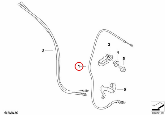 Cable de embrague OEM 32737719252 para BMW Motorrad G 450 X (K16). Original BMW Motorrad.