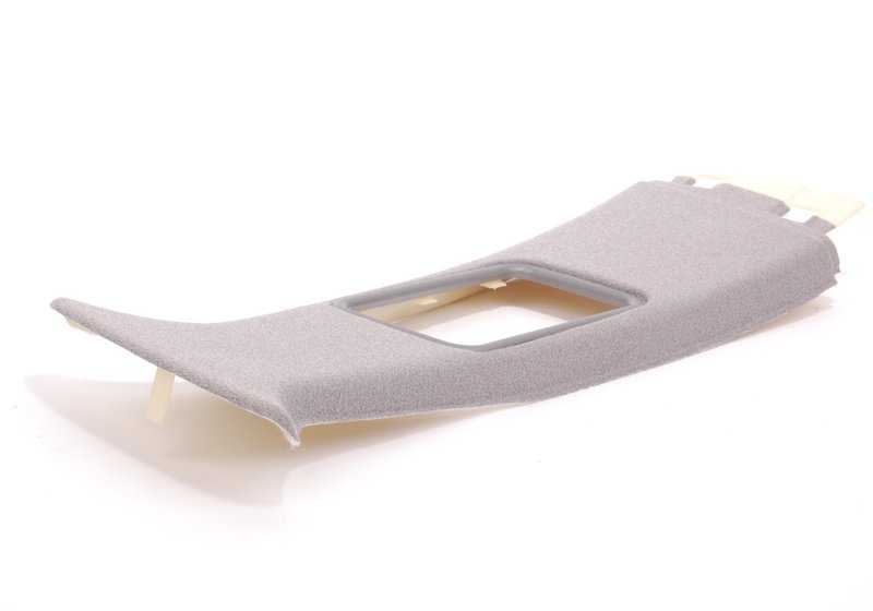 Cubierta interior pilar central izquierdo OEM 51438138853 para BMW E34 518i, 518g. Color gris plata. Original BMW.