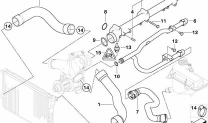 Manguera de agua OEM 11537830994 para BMW E36, Z3. Original BMW.