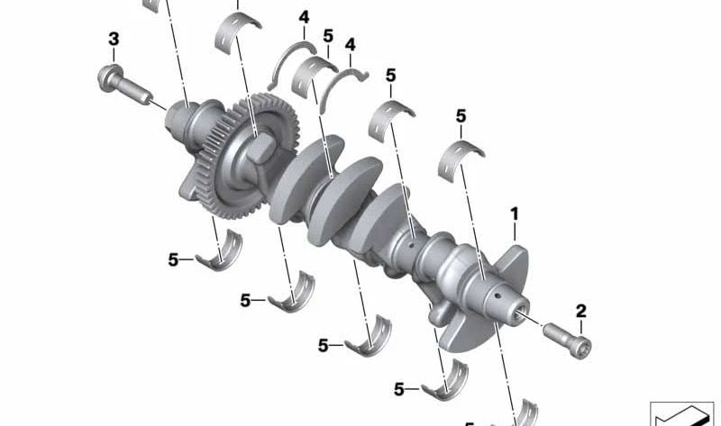 Albero motore OEM 11218358808 per moto BMW Motorrad M1000 R, M1000 RR, S1000 R, S1000 RR, S1000 XR. BMW Motorrad originale.