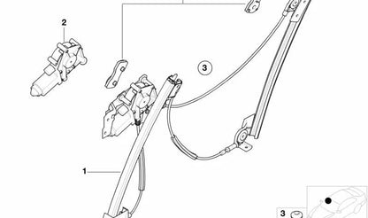 Juego de fijación para ventanilla lateral para BMW E52 (OEM 51337019010). Original BMW