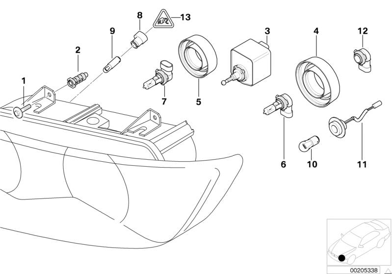 Höhenregler OEM 67168389947 für BMW Z3 {E36: 1,8, 1,9, 2.0, Handbuch und automatisch}. Original BMW.