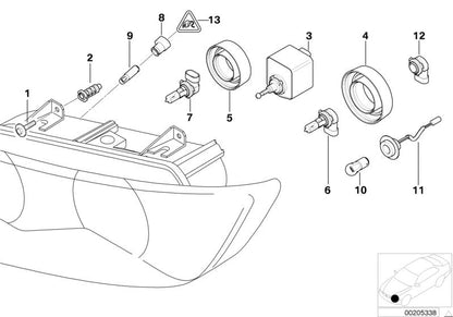 Höhenregler OEM 67168389947 für BMW Z3 {E36: 1,8, 1,9, 2.0, Handbuch und automatisch}. Original BMW.