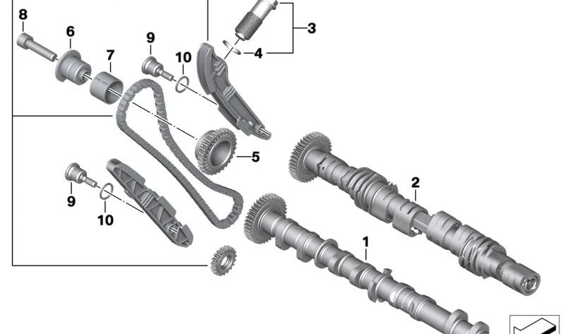 Distribution shaft gear OEM 11318358843 for BMW motorcycles S 1000 R, S 1000 RR, M 1000 RR, M 1000 R, S 1000 XR, M 1000 XR. Original BMW Motorrad.