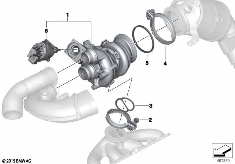 V Clamp für BMW F07, F10, F11, G30, F06, F12, F13, F01n, F02N, E70, F15, G05, E71, F16, X7 G07 (OEM 11657620507). Original BMW