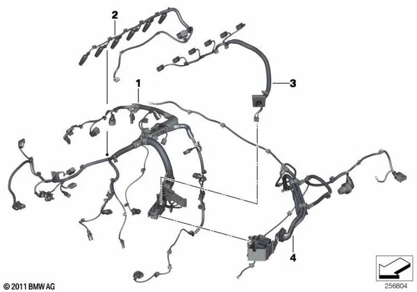 Arnés del motor módulo del inyector para BMW F25, F26 (OEM 12518572109). Original BMW