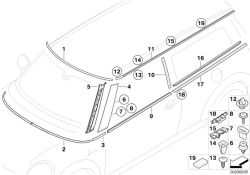 Tornillo alomado para chapa OEM 51472758362 para MINI Clubman R55, R55 LCI. Original MINI.