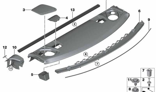 Linkslautsprecherabdeckung für die BMW 2 F22 -Serie, F87 (OEM 51467351689). Original BMW