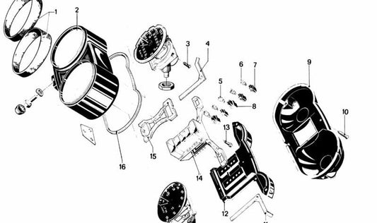 CLOSURE COVER OF THE INSTRUMENT TABLE OEM 62111356673 FOR BMW R50, R60, R75, R80, R90, R100. Original BMW.