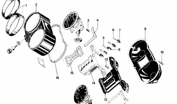 Tapa de cierre del cuadro de instrumentos OEM 62111356673 para BMW R50, R60, R75, R80, R90, R100. Original BMW.