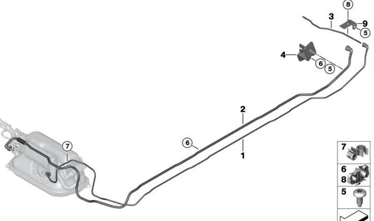 Hose Holder for BMW i I01, I01N (OEM 07147303956). Original BMW