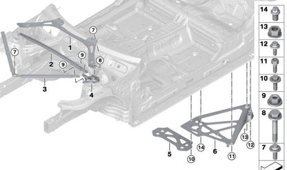 Porca sextavada com arruela para BMW F40 F52 F70 Série 2 F44 F45 F46 G87 U06 Série 3 G80 G81 Série 4 G82 G83 X1 F48 F49 U11 X2 F39 U10 MINI F54 F55 F56 F57 F60 F65 F66 U25 (OEM 07147381866) BMW originais.