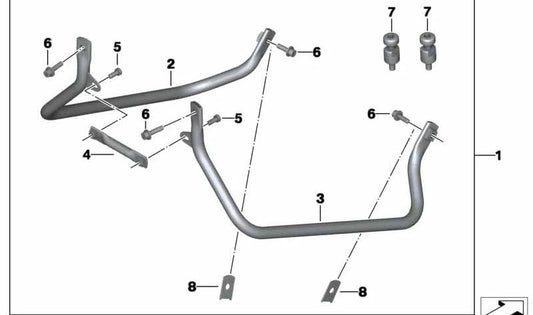 Set portapacchi OEM 77428526190 per moto BMW G 650 GS, G 650 GS Sertão. BMW Motorrad originale.
