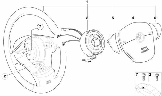 Volante deportivo M de cuero negro y aluminio OEM 32342229435 para BMW E36 y Z3. Original BMW.