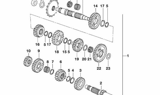 Tuerca hexagonal M20X1,5 OEM 23007694503 para BMW Motorrad FE169 (F 650, F 650 ST), FR13 (F 650 GS, F 650 GS Dakar). Original BMW Motorrad.