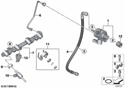 Einspritzrohr für Mini R55N, R56N, R57N, R58, R59, R60 (OEM 13537592426). Original Mini