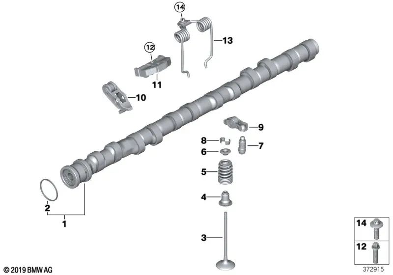 Válvula de admissão para BMW 2 F87N Series, 3 F80, F80N Series, 4 F82, F82N, F83, F83N (OEM 11347847034). BMW original