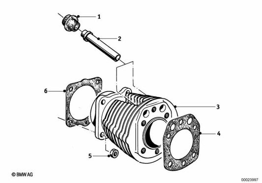 OEM 11110010161 Aluminiumzylinderbasis für BMW R50, R60, R75, R80, R90, R100. Originaler BMW Motorrad.