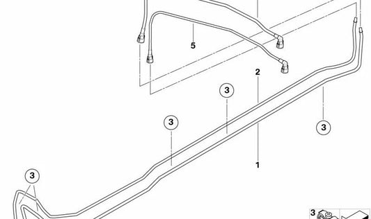 Tubería de retorno de combustible OEM 16127254471 para MINI R55 Cooper D, Cooper S, Cooper SD, One D. Original MINI.
