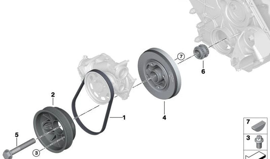 Vibrations OEM Mortiguador 11237852253 pour BMW F90, G30, G31, G90, G11, G12, G70, F91, F92, F93, G14, G15, G16, G05, F95, G06, F96, G07, G09. BMW d'origine.