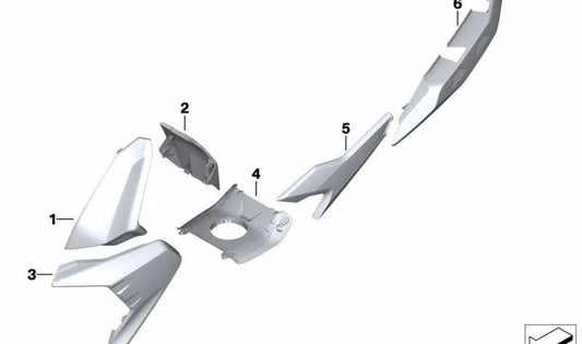 Pieza lateral de revestimiento izquierda OEM 46638388929 para BMW Motorrad C 400 X (K09, 2018-2025). Original BMW Motorrad.