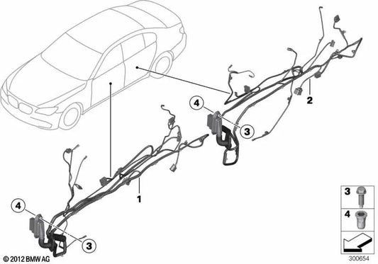 Hintertürkabel für BMW F06, F06N (OEM 61129303716). Original BMW.
