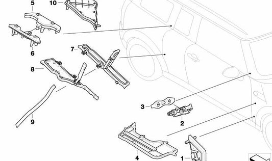 Pieza de forma columna A inferior exterior OEM 41217184930 para MINI R50, R53, R56, Clubman R55… y más. Original MINI.